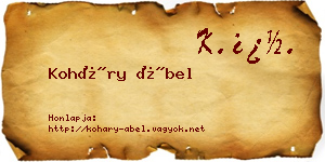 Koháry Ábel névjegykártya